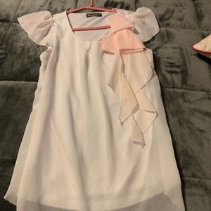 Worn once white shirt with pink bow